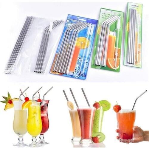 Quevinal 10.5inch 8.5inch Straight Curved Straws Stainless Steel Reusable Bent Drinking Straws Cleanfor 30oz 20oz Tumbler Cups