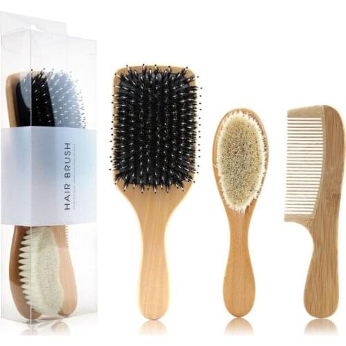 Hair Comb-Natural Wooden Brush and Detangle Tail Comb & Massage Comb & Beard Comb,Great Performance 27RC