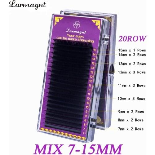 All Size 4 trays B C D curl 7-15mm 4 Cases Individual Mink Eyelash Extension Artificial Fake False Eyelashes makeup