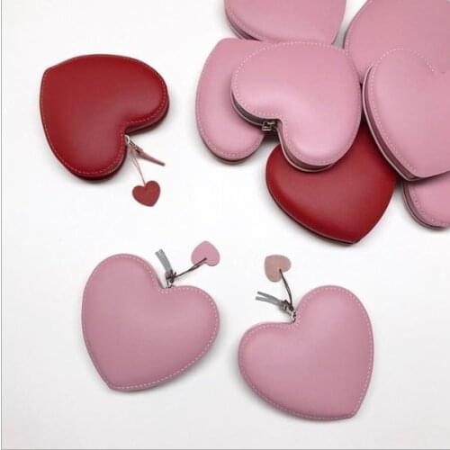 Pink Cute Heart Women Laser Coin Purse red Mini Small Clutch Card Holder Bags Wallet Carteira femme Feminina Mujer Girl Teenager