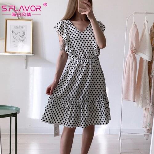 Летние платья в горошек S.FLAVOR China At AliExpress