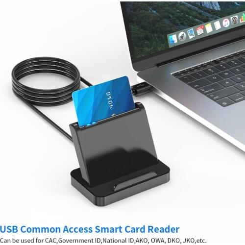 Scr816 Usb Smart Card Reader With Phone Holder Ic Id Sim Cac Common Access Card Reader For Windows 10 8 7 Xp Max Os Linux