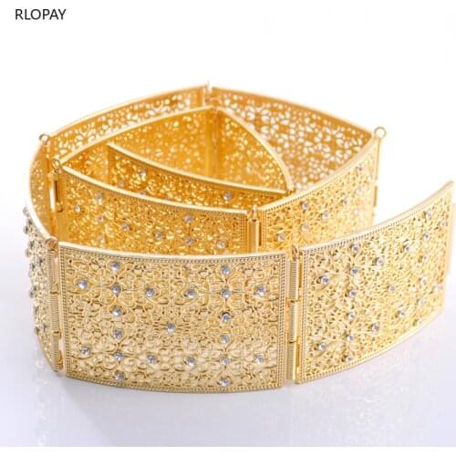 Wide Women Kaftan Belt Turkish Wedding Dress Jewelry Belts for Women Luxury Costume Waist Band with Crystals