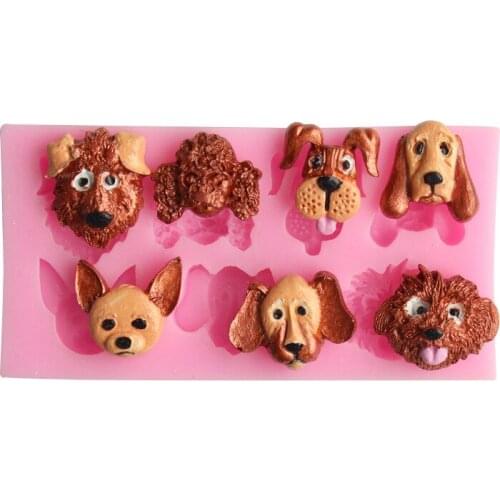 Various Dog Head Fondant Silicone Mold Cookies Biscuits Molds Ice cube Candy Chocolate Mould Baking Cupcake Decoration Tools