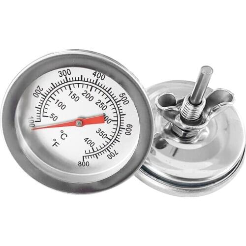 Stainless Steel BBQ Smoker Pit Bimetallic Grill Thermometer Temp Gauge With Dual Gage 500 Degree Convenierernt Cooking