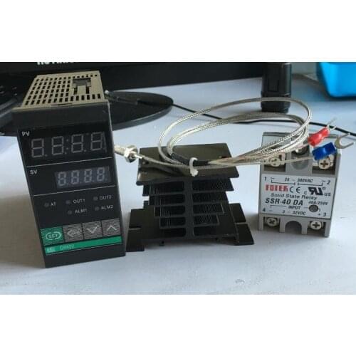 CH402 RKC temperature controller thermostat CH402FK02-V*AN-NN +2M thermocouple K +SSR40DA+ Heat sink