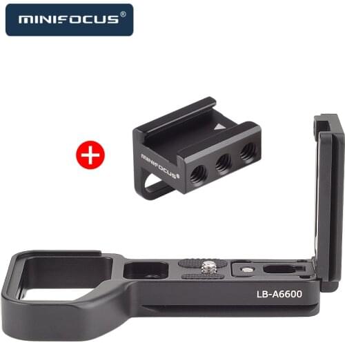 Vertical Vlog Quick Release Plate for Sony A6600 Vlogging L Plate Bracket with Arca Style Cold Shoe for Microphone Video Light