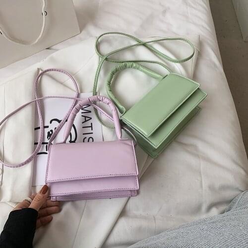 Vintage Women Solid Color Shoulder Bag Casual Mini PU Leather Top-handle Handbag Fashion Mini Shoulder Bags for Women