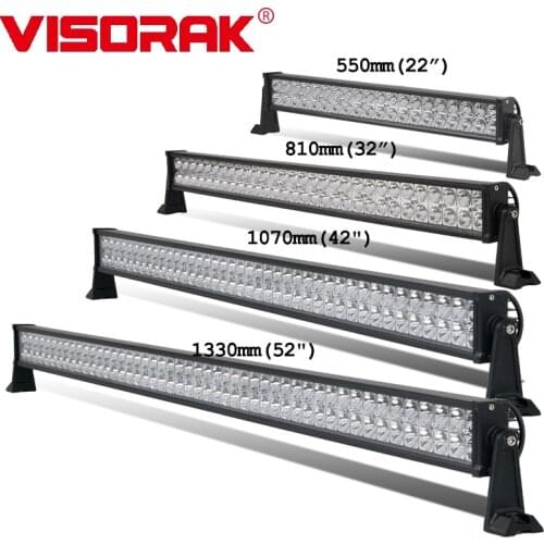 VISORAK 22 32 42 52" Inch Straight Truck LED Work Lamp 12V 24V Harvester LED Light Bar For Jeep 4WD 4x4 ATV SUV Offroad Tractor