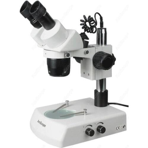 Widefield Stereo Microscope--AmScope Supplies10X-20X-40X Super Widefield Stereo Microscope w/ Top & Bottom Lights