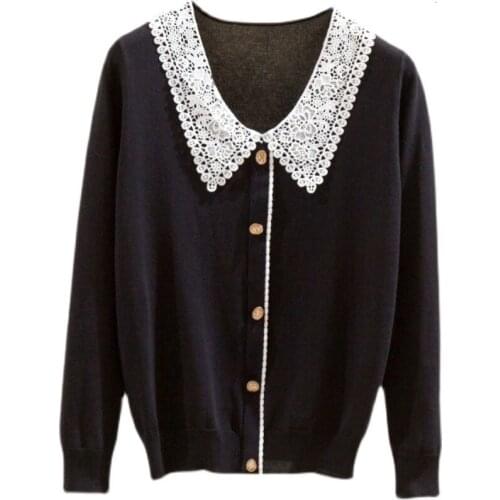 Plus Size V-neck Knitted Sweaters Women 2021 Autumn Embroidery Hollow Out Collar Lady Pullover Jumpers Oversize Korean Knit Tops