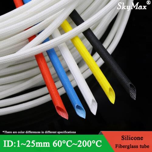 1M ID 6mm Fiberglass Cable Sleeve Insulation Soft Braided Chemical Fiber Glass Tube High Temperature Pipe Wire Wrap Protector