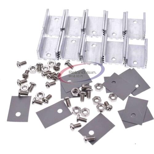 10sets TO-220 Silver Heatsink Heat Sink for Voltage Regulator or MOSFET