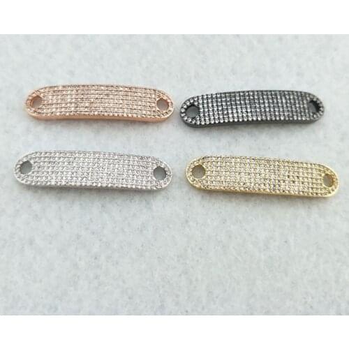 10 Pieces CZ zircon Micro Pave Connector,Double Bails Beads Charm,for DIY Bracelets Jewelry Finding CT376