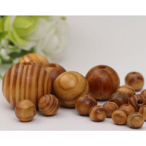 100pcs Loose Round Ball Wood Spacer Bead 6/8/10/12/14/16mmNatural Beads Jewelry For DIY Handmade Access Wooden Lead-Free Ma N1N4