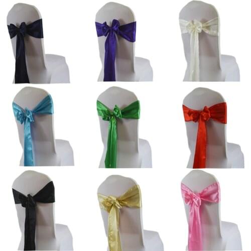 15*275cm Satin Chair Sash Bow Tie Band For Wedding Birthday Christmas Halloween Shower Party Event Supplies Chairs Decoration