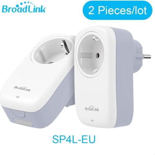 2 Pieces/Lot BroadLink SP4L-EU Plug WiFi 16A Power Outlet with Dimmable Smart Night Light Alexa Google Home Voice Siri Control