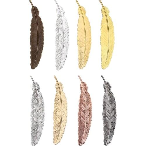 20PCS 110*24mm Metal Copper Sheet Feather Pendant Connectors For Jewelry Making