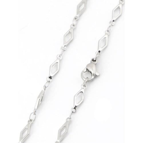 5pcs new arrive Popular jewelry 3.8mm 20'' Silver 316 Stainless Steel square Necklace Chain for women