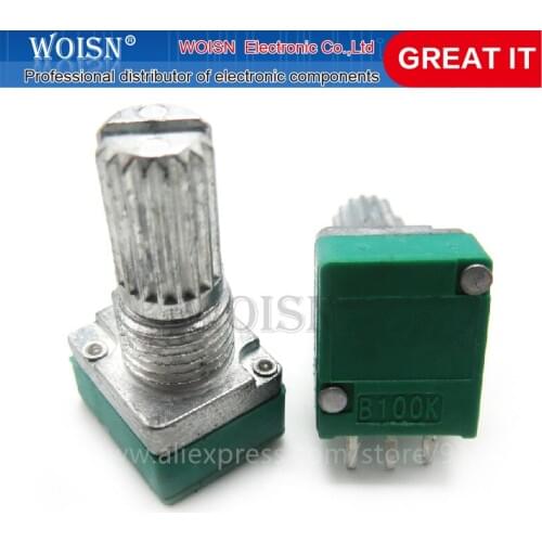 5PCS RK097N 100K single linked potentiometer B100K with a switch audio 3pin shaft 15mm amplifier sealing potentiometer In Stock
