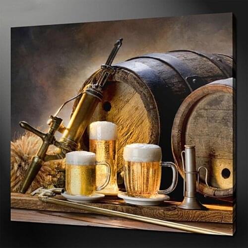 Diy Diamond Painting Still Life Beer Cross Stitch Full Square Round Diamond Embroidery French Red Wine Barrels RhinestonesZP-840