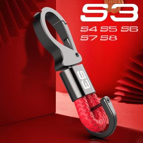 Audi S3 S4 S5 S6 S7 S8 Car Accessories Metal Keychain Leather Mens Key Chains Ladies Fashion Anti-lost Private Custom LOGO Key