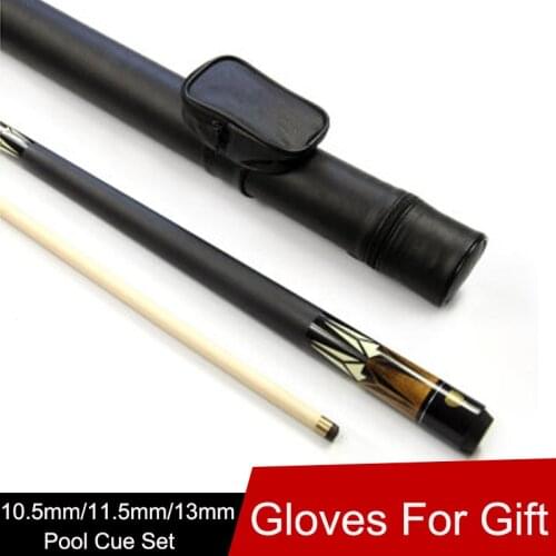 Billiard Cue Canadian Maple Wood 1/2 Jointed Pool Cues Stick 10.5mm/11.5mm/13mm Tips With Black Pool Cue Case China