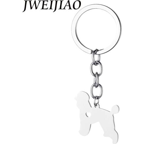 JWEIJIAO Germany Pudel French Caniche Standard Key Ring Bag Charm Lovely Keychain Car Keyring Gift Women Jewelry Wholesale SKU11