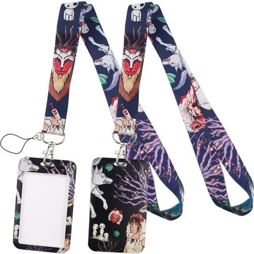 LT429 Japanese Anime Icons Keychain Ribbon Lanyards for Keys ID Card Phone Straps Hanging Rope Lariat Students Badge Holder