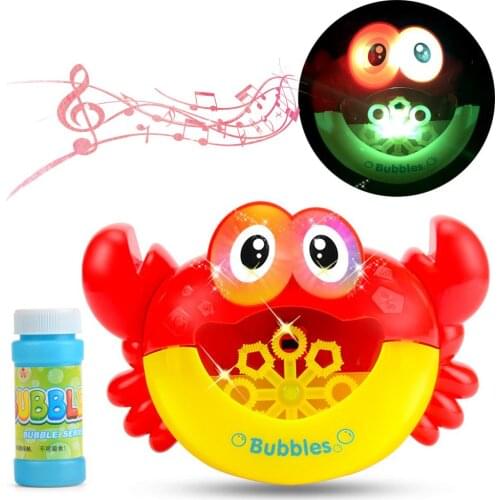 Bubble Crabs LED Light Music Baby Bath Toys Kids Pool Swimming Bathtub Soap Machine Automatic Bubble Funny Crab BathToy