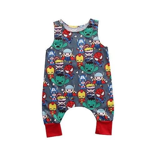 Newborn Baby Boy Girls Romper Sleeveless Cartoon Romper Jumpsuit Toddler Summer Clothes Outfits