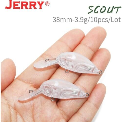 Jerry Scout 10pieces 38mm 3.9g Trout Sea Shore Fishing Lure Blank Body Plastic Unpainted Hard Baits Topwater Crankbaits