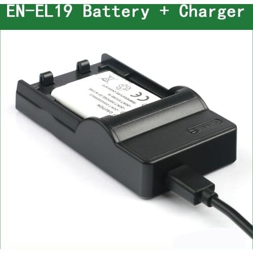 EN-EL19 EN EL19 Digital Camera Battery + Charger for Nikon Coolpix S32 S33 A300 S100 S2700 S2750 S2800 S3100 S3200 S3400 S3500