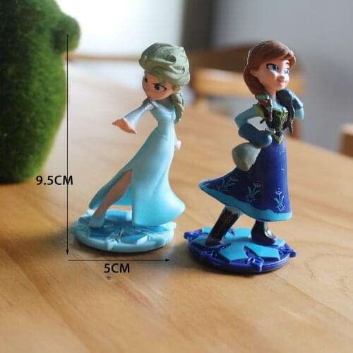 2 pcs Disney Action & Toy Figures Birthday Cake Decoration Frozen Doll Ice Baking Decoration elsa anna toys