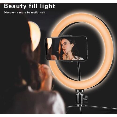 6.3" 8.3" Fill Ring Light For Mobile Phone Computer Brightness Adjustable Selfie Lights Live Broadcast Video Fill Light Beauty