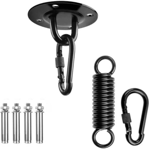 Hanging Kit Heavy Duty Swing Hanger Suspension Ceiling Hook Spring with Carabiner,for Porch Chair Yoga Hammock Gym Swing