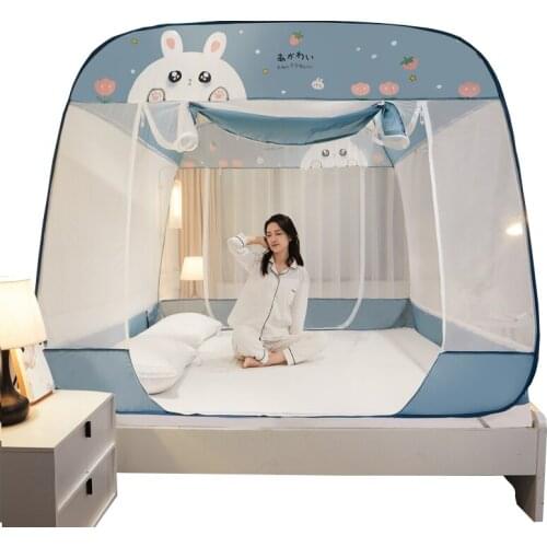 TT Installation-Free Back-Shaped Bottom Mongolian Bag Mosquito Net Household Childrens Drop-Resistant 1.8M Bed 1.5 Three-Door
