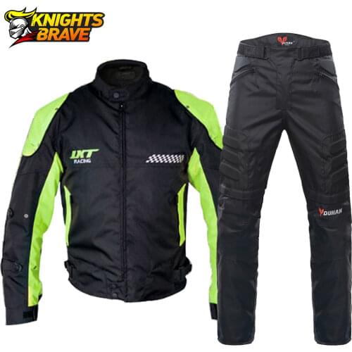 Motorcycle Jacket Suit Body Armor Protective Gear Waterproof Riding Motorbike Jacket Pants Jaqueta Motoqueiro Moto Clothing Set