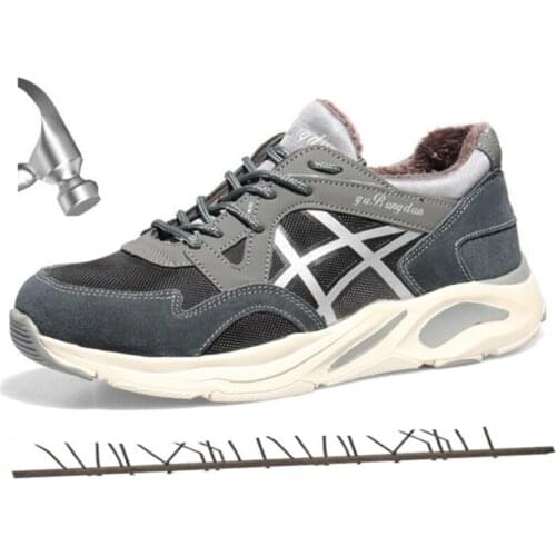 Winter Boots Men Sneakers Safety Shoes Steel Toe Cap Warm Non-slip Breathable Comfortable Fashion Brand Lightweight Work Shoes