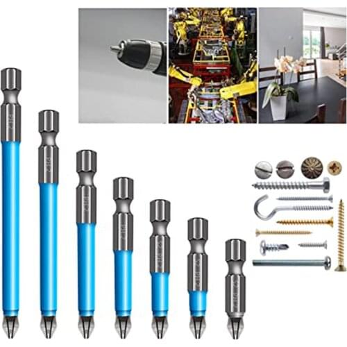 Cross Bit Drill Head Set Hex Shank Magnetic Fits Electric Screwdriver Bits Tips Metric Wind Batch Head Power Tool Set