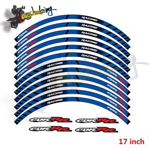 Motorcycle wheel frame stickers reflective stickers for any 17 inch motorcycle wheel frame fit for cbr logo