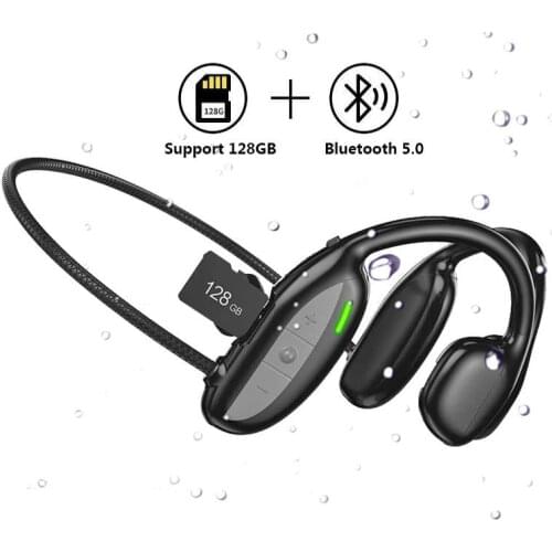 Bone Conduction Earphone Support TF Card Sports Bluetooth Headphone IPX4 Waterproof Handsfree Wireless Running Headset With Mic