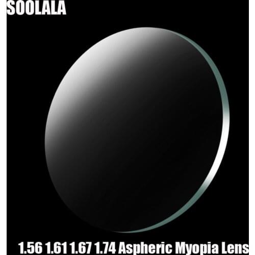 SOOLALA Prescription CR-39 Resin Aspheric Glasses Lenses Myopia Optical Lens 1.56 1.61 1.67 1.74 -0.5 -0.75 -1.0 -1.25 -1.5
