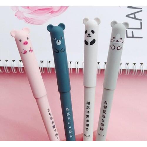 Wholesale 200 Pcs/Set Cute Animal Gel Pen Erasable Pens Kawaii Pens For School Office Stationary