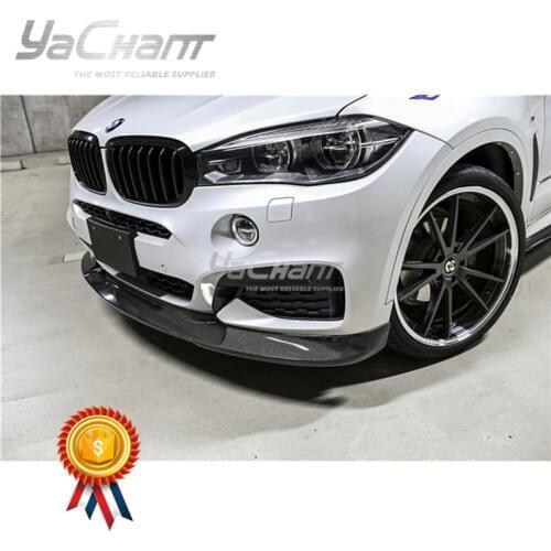 Car-Styling Carbon Fiber Front Bumper Lip Fit For2015-2019 F16 X6 M Sport 3D Style Front Lip CF