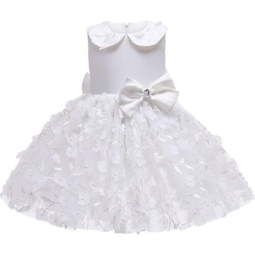 Summer New Girls Dress Lace Wedding Princess Dresses Baby Girls One Years Old Birthday Party Evening Dress Clothes For Newborn