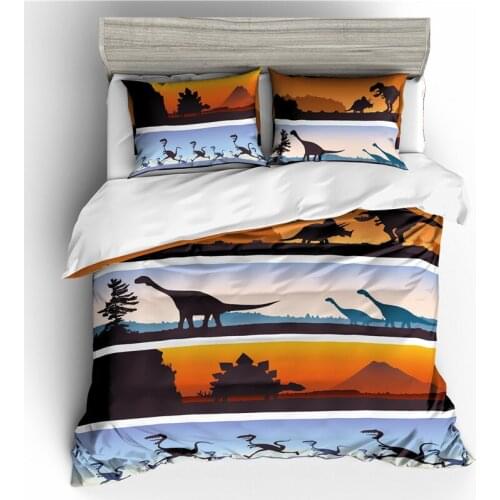 3D dinosaur era digital print duvet cover with pillowcase kids dinosaur bedding set twin size bedlinen home textile