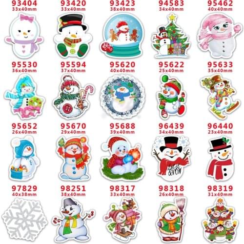 DIY Craft Supplies Sewing Accessories Cartoon Christmas Printed Planar Resins Mold 10 Pieces. PR-93404