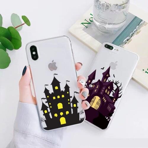 Clear Dark Night Retro Castle Universe Phone Case for iPhone 11 XS XR 12 Pro MAX Coque TPU Back Cover for 8 7 6S Plus Capa