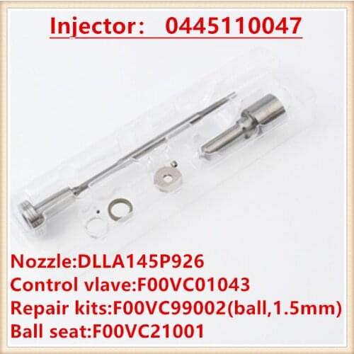 0445110266 / 0445110047 / 0445110039 Injector Overhaul Repair Kits DLLA145P926 F00VC01043 F00VC99002 F00VC21001